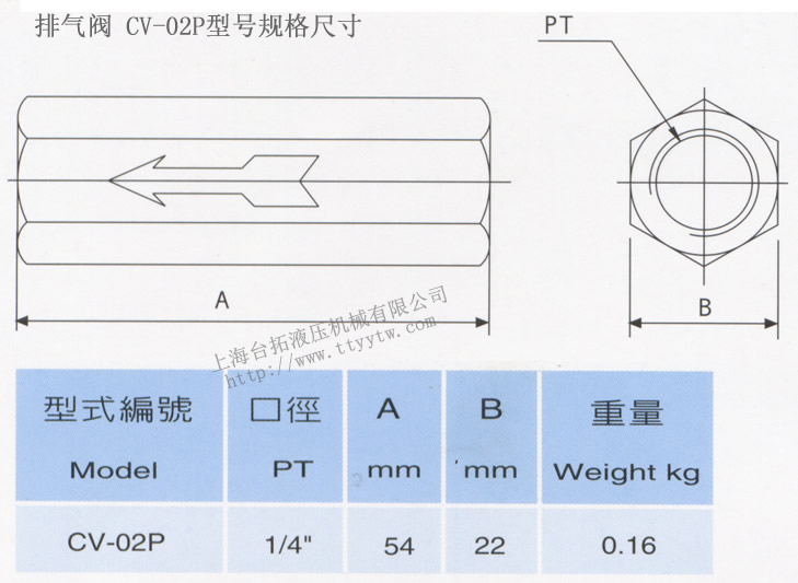 排气阀型号规格尺寸